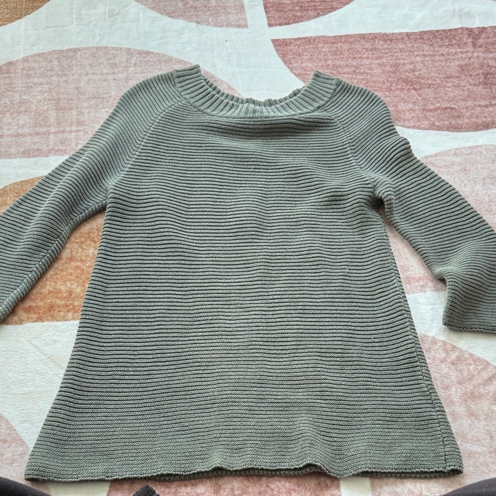 Talbots Women's Ribbed Gray Sweater